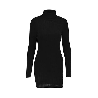 Winter Women’s Long Sleeves Turtleneck Bodycon Mini Dress