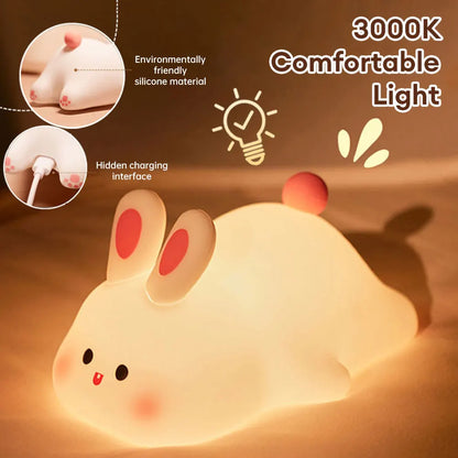 Cute Rabbit Silicone Night Lamp