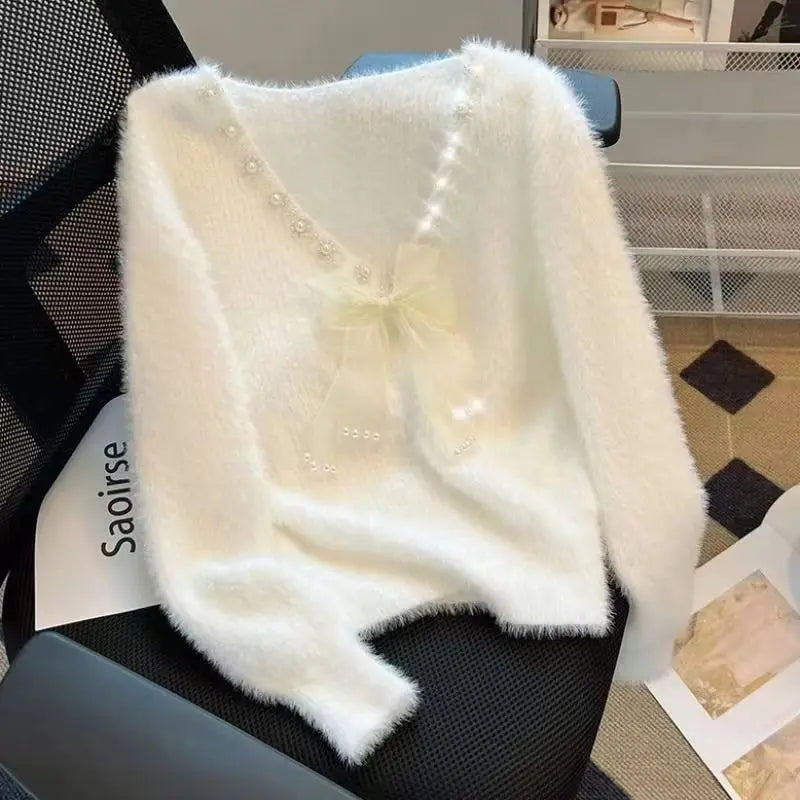 Femme Bow Sweater Women Autumn