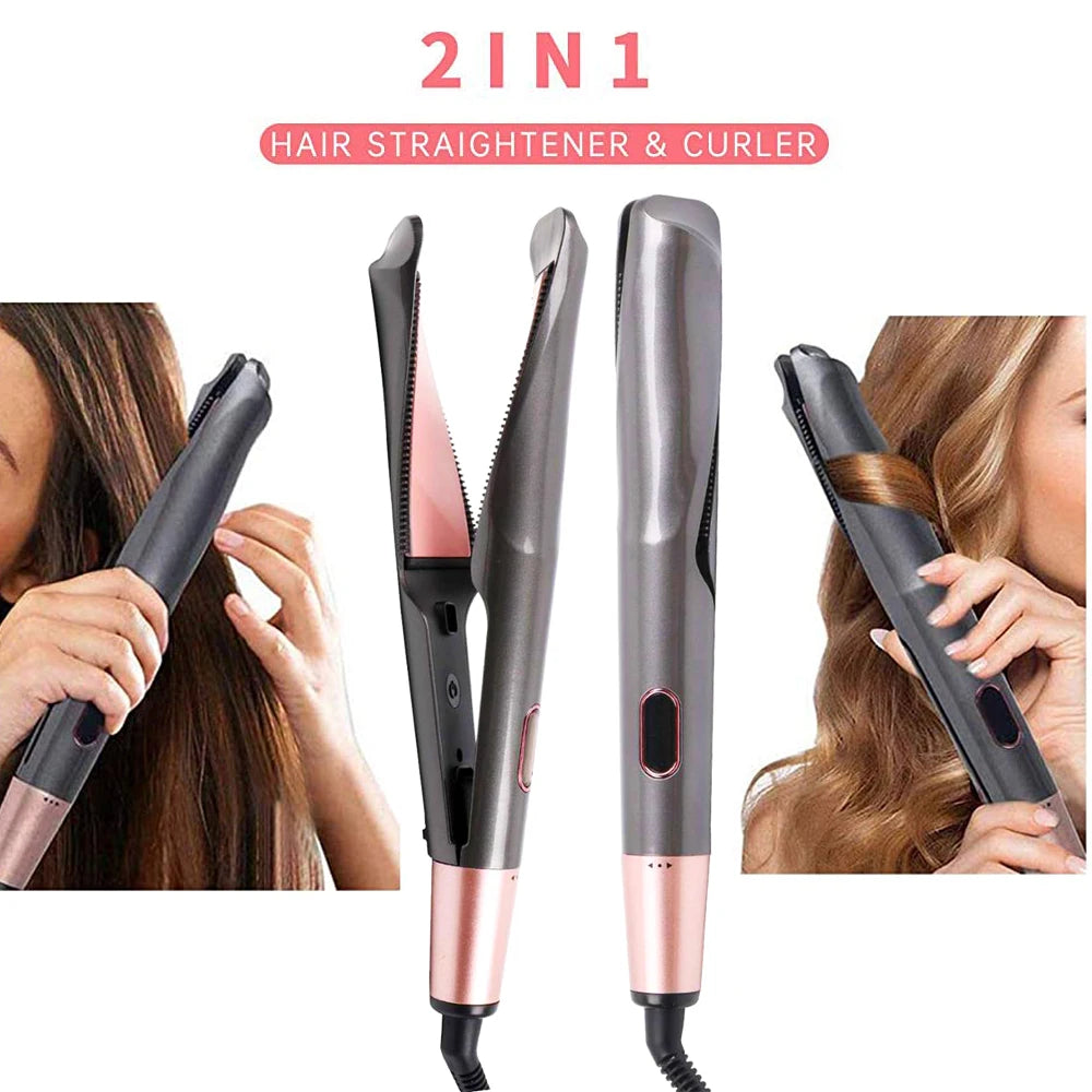 2-in-1 Hair Straightener and Curler