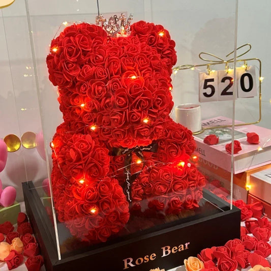 New Artificial Flower Eternal Rose Teddy Bear