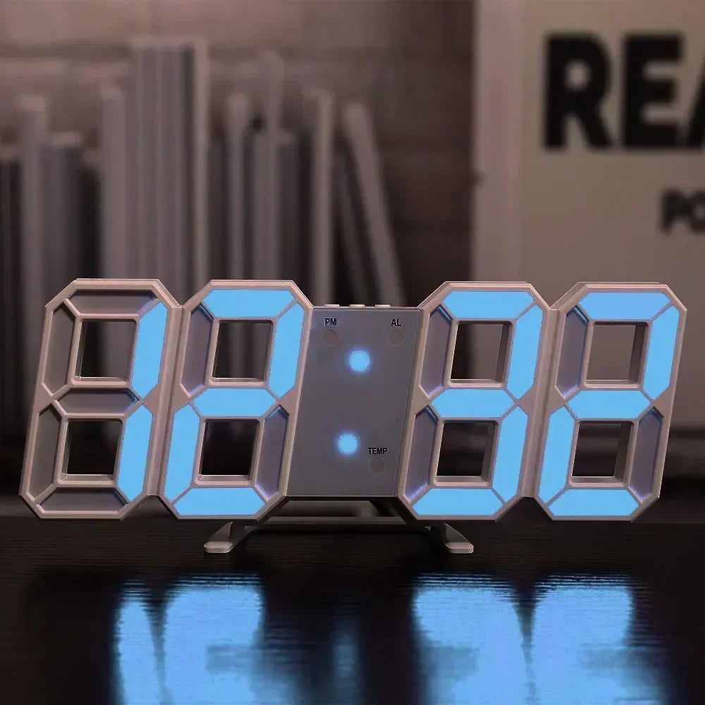 Digital Wall Clock & Desk Watch with LED Display