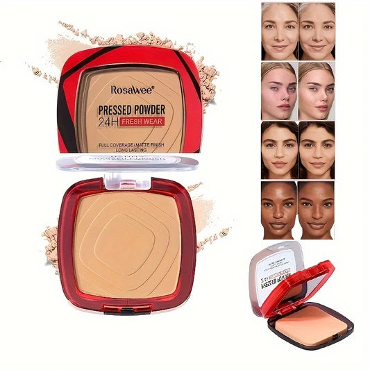 Matte Full Coverage Pressed Powder Foundation with Puff Applicator