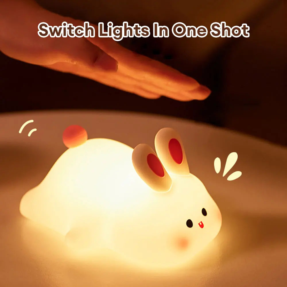 Cute Rabbit Silicone Night Lamp