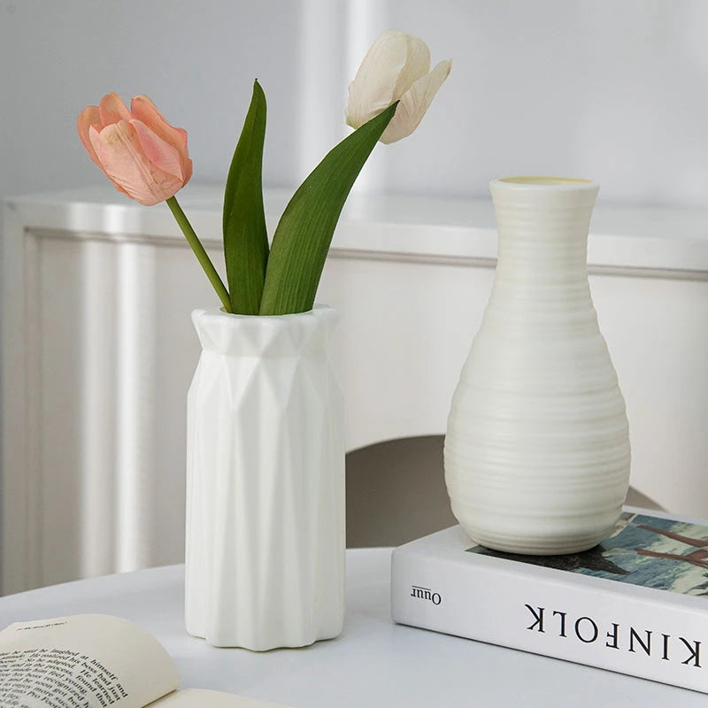 Nordic Plastic Imitation Ceramic Flower Vase