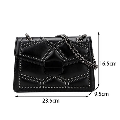 Yogodlns Vintage Rivet Chain Small Shoulder Bag For Women