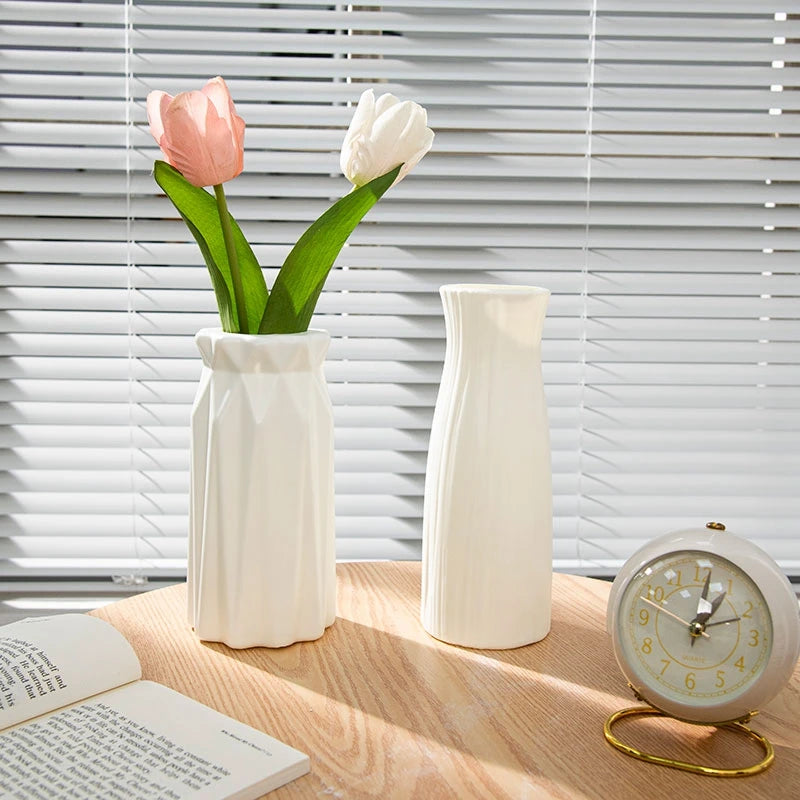 Nordic Plastic Imitation Ceramic Flower Vase