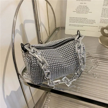 Allover Rhinestone Bucket Bag