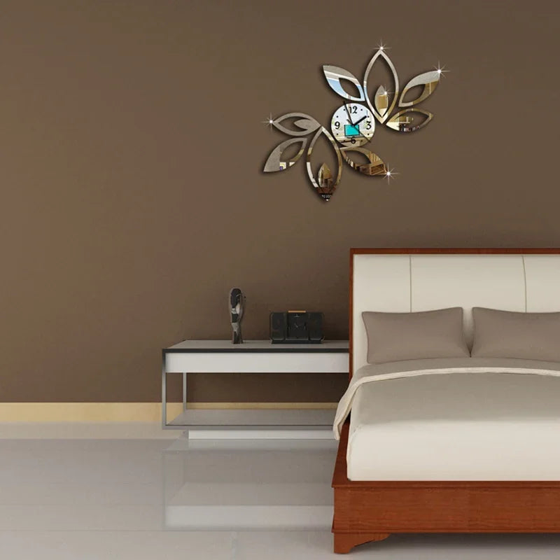 New Multicolor Acrylic Wall Clock with Mirrored Design