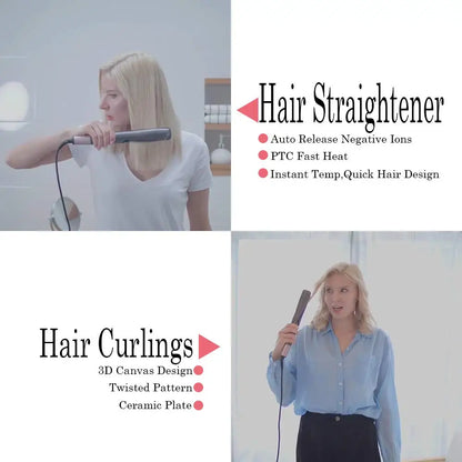 2-in-1 Hair Straightener and Curler