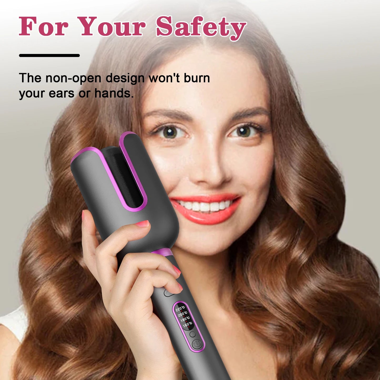 Electric Automatic Ceramic 1-Inch Hair Curler with Rotating Function