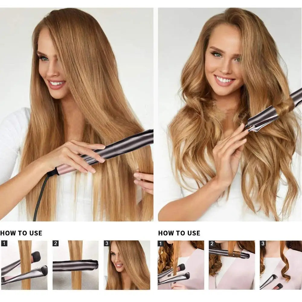 2-in-1 Hair Straightener and Curler