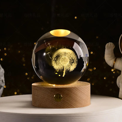 Galaxy Crystal Ball lamp In 3D