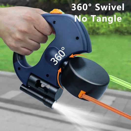 Retractable Dual Doggie Leash with LED Light