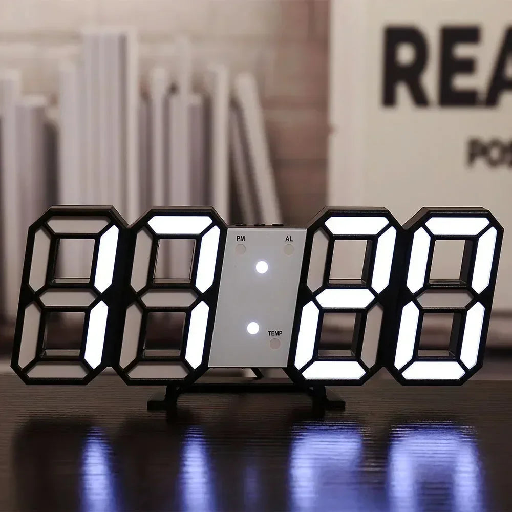 Digital Wall Clock & Desk Watch with LED Display